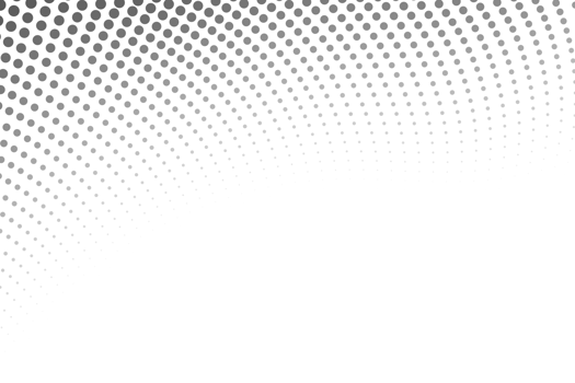 Black abstract dotted halftone on transparent background png