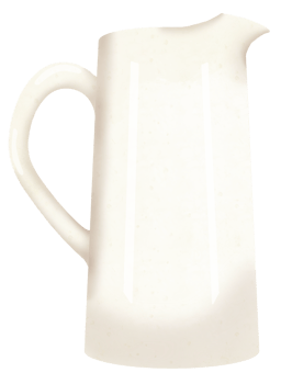 White pitcher with handle png