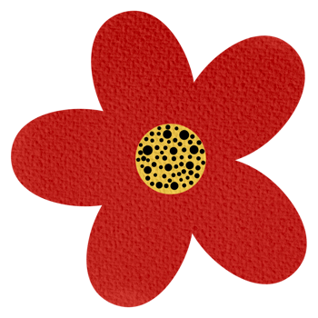 Hand draw cute red flower png