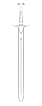 Sword line art. Ancient Longsword. Saber. Blade Tattoo. PNG Illustration.