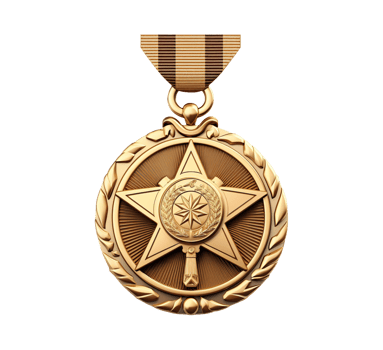 AI generated Military soldier medal merit badge png file