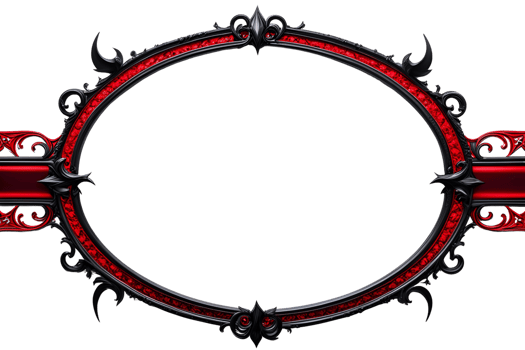 AI generated red and black border frame png transparent background