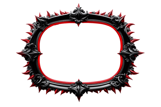 AI generated red and black border frame png transparent background