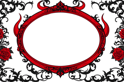 AI generated red and black border frame png transparent background