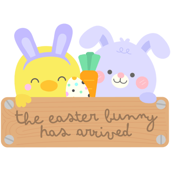 hello spring easter little chick and bunny happy in easter festival png