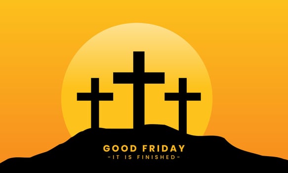 Vector illustration of Good Friday for Christians with copy space area