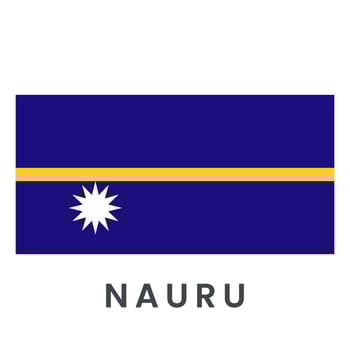 Vector flag of Nauru isolated on white background.