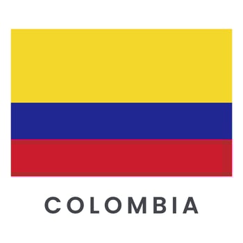 Flag of Colombia isolated on white background. vector