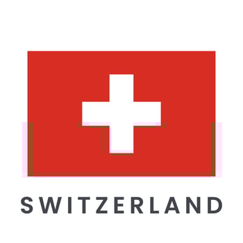 Flag of Switzerland vector illustration isolated on white background.