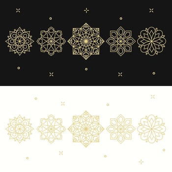ornamental arabic style  emblems for luxury products, hotels, boutiques, jewelry, oriental cosmetics, restaurants, shops and stores vector