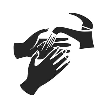 Hand drawn icon hand wash drawing. vector illustration