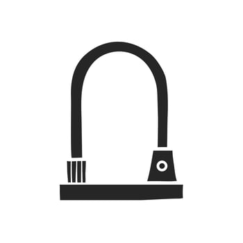 Hand drawn Bicycle lock vector illustration