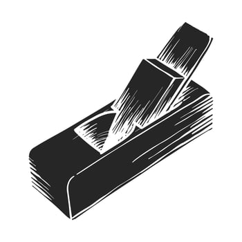 Hand drawn wooden plane icon woodworking tool vector illustration