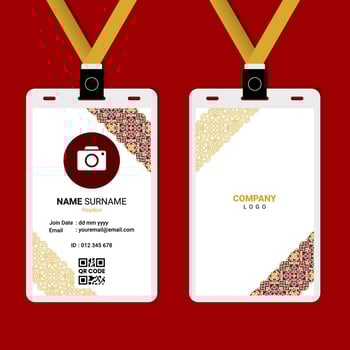 Islamic Geometric ID Card Design for Business or Company vector