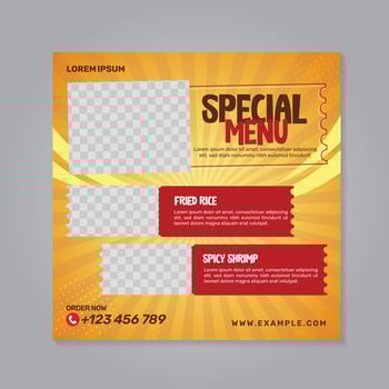 Restaurant food social media banner post design template vector