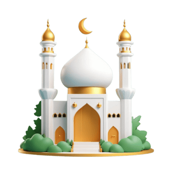 AI generated a 3d mosque with cloud on isolated transparent background png, generated with AI png
