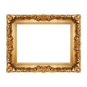 AI generated luxury frame picture  on transparent background generative AI png