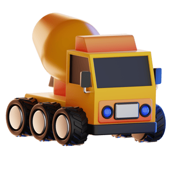 Mixer Truck Construction Business illustration 3d png