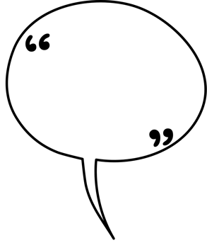 Black and white speech bubble balloon with quotation marks, icon sticker memo keyword planner text box banner, flat png transparent element design