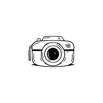 Hand Draw Photo Camera Line Illustration vector