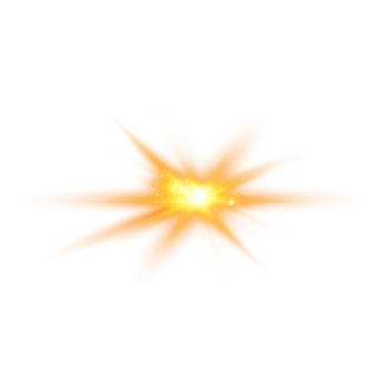 Golden Star sparks glitter special light effect. Gold sparkles star on transparent background. Transparent sunlight special lens flare light effect. png