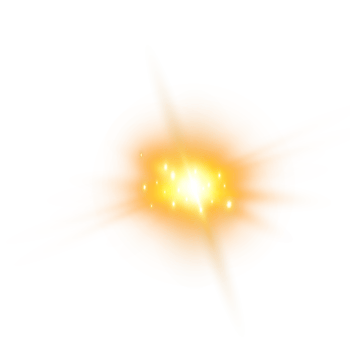 Golden Star sparks glitter special light effect. Gold sparkles star on transparent background. Transparent sunlight special lens flare light effect. png