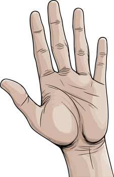 AI generated hand illustration isolated on transparent background. png