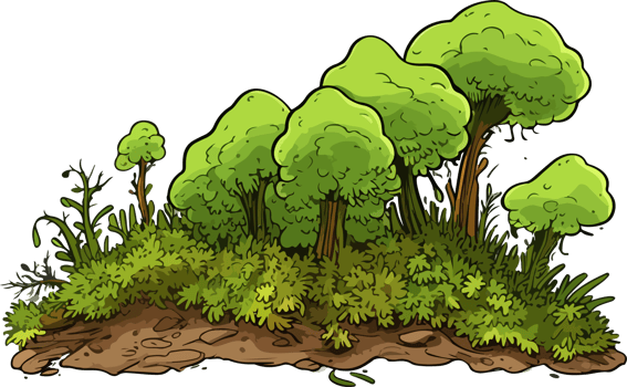AI generated moss illustration isolated on transparent background. png