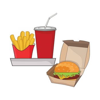 illustration of burger takeaway vector