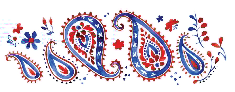 set of watercolor paisley ornaments vector