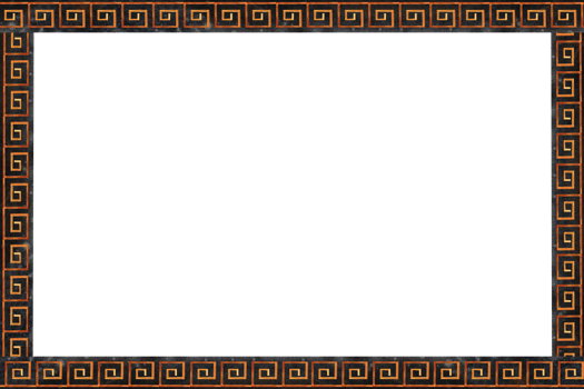 Frame with ancient Greek geometric ornament. Hand drawn watercolor illustration. For printing, postcards, business cards and posters. png