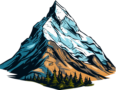 AI generated mountain illustration isolated on transparent background. png
