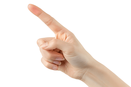 AI generated Female hand pointing finger PNG
