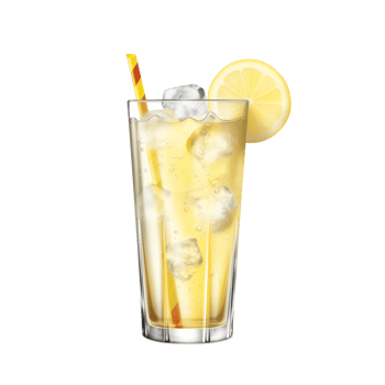 AI generated Fresh lemonade in a glass isolated on transparent background png