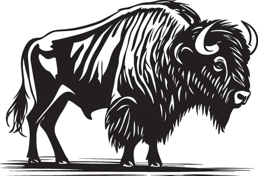 AI generated Bison Silhouette Illustration vector