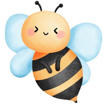 Adorable honey bee watercolor clipart, Hand drawn cute baby animal illustration for spring, summer season. png