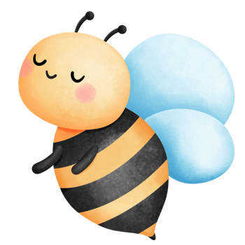 Adorable watercolor honey bee clipart, Hand drawn cute baby animal illustration for spring, summer season. png