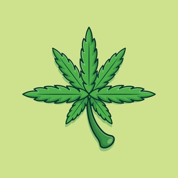 cannabis leaf cartoon vector illustration.
