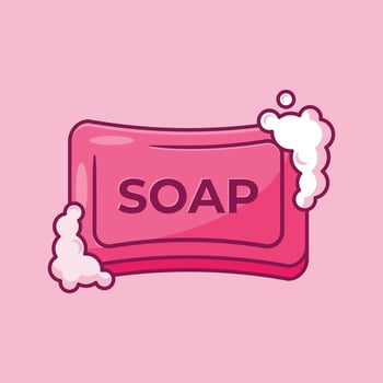 cartoon vector illustration of bar soap.