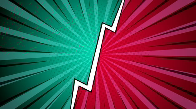 Versus VS letters against background in flat comic style design with halftone. Vector illustration