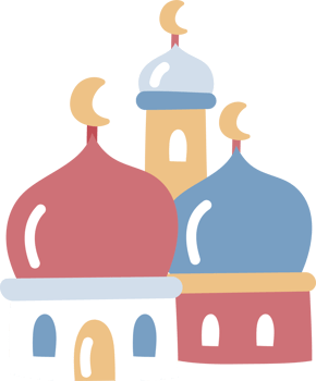 cartoon mosque doodle illustration png