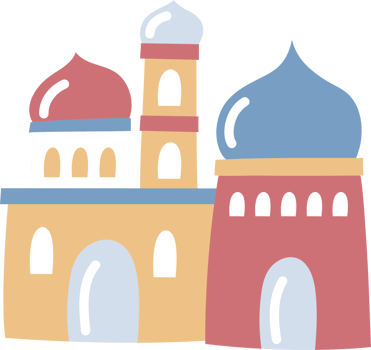 cartoon mosque doodle illustration png