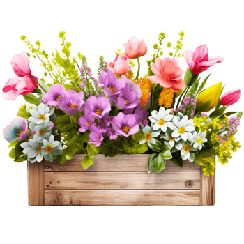 AI generated spring frame flowers png
