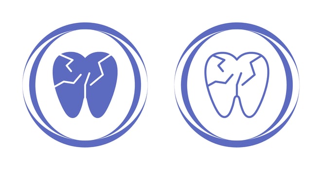 Cracked Tooth Vector Icon