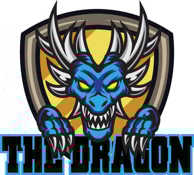 Dragon esport logo for gaming team vector