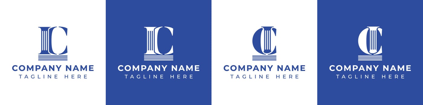 Letters IC and CI Pillar Logo, suitable for business with IC and CI related to Pillar vector