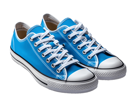 AI generated Blue Sneakers Isolated on Transparent Background. Fashionable Casual Shoes for Shoe Shop Ad Design. Generative Ai png