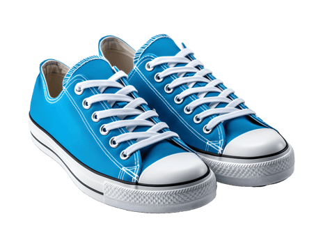 AI generated Blue Sneakers Isolated on Transparent Background. Fashionable Casual Shoes for Shoe Shop Ad Design. Generative Ai png