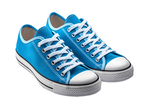 AI generated Blue Sneakers Isolated on Transparent Background. Fashionable Casual Shoes for Shoe Shop Ad Design. Generative Ai png