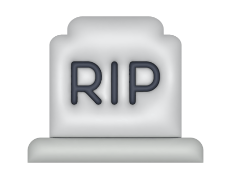 a 3d Halloween RIP on a transparent background png